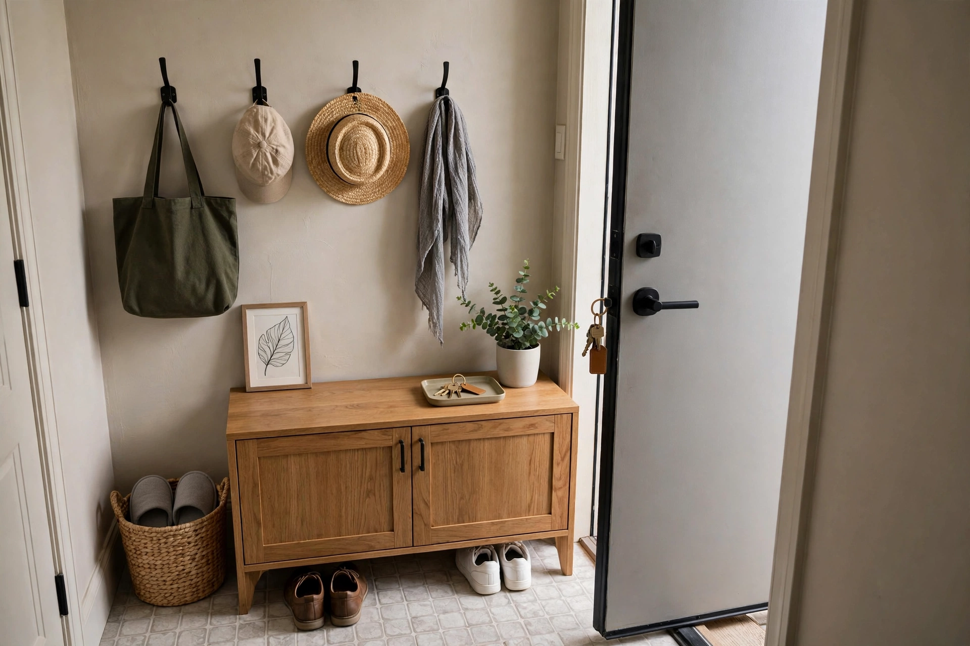 Entryway storage no closet