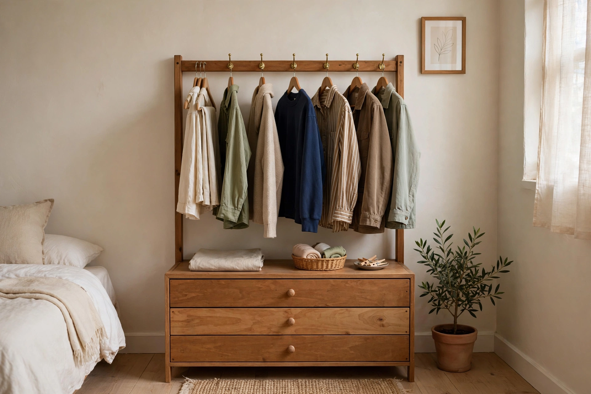 Clothes storage no closet